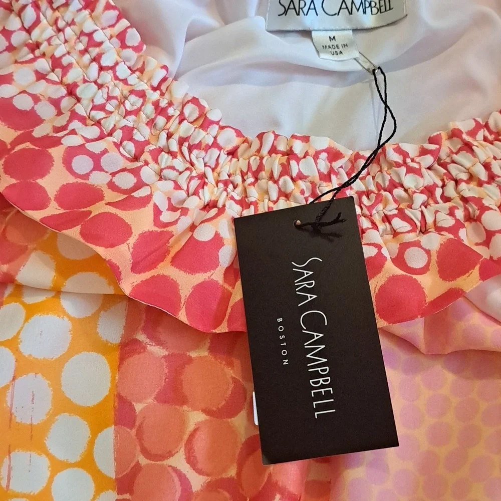 Sara Campbell Printed Georgette On/Off Shoulder Blouse  Size M NWT - Picture 4 of 9